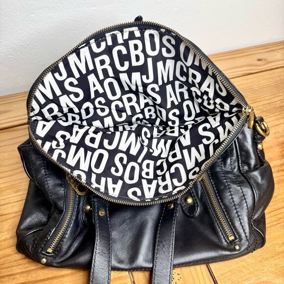 MARC JACOBS Petal Metal VOYAGE Satchel Shoulder Bird Bag Swallow Black Leather - Picture 13 of 14